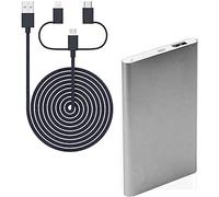 Blaupunkt Blp7100,143 - Pack De Cable 3 En 1 Y Batería Portátil (1,2 M, 4000 MAh, Hasta 4H) Color Gris