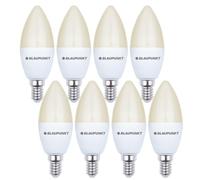 BLAUPUNKT Bombilla LED Vela, lámpara LED, base de rosca E14, 7W, sustituye de 50W, blanco cálido 2700K, luz amarilla, no regulable, 595 lúmenes, interior exterior, 8 unidades (pack de 8)