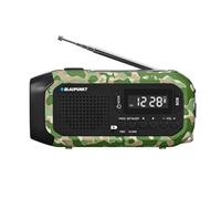 Blaupunkt ER20GC - Radio de emergencia con energía solar AM FM generador manual USB C Powerbank linterna LED lámpara de lectura alarma SOS sintonizador PLL camping al aire libre viaje supervivencia