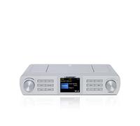 Blaupunkt KRD 100, Radio de cocina Bluetooth con DAB+, radio DAB Plus, FM, multipantalla, radio digital con reloj, luz LED, 2 temporizadores, radio para taller, color plateado