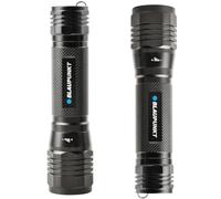 Blaupunkt Linterna LED - Linterna ultrabrillante de 1600 lúmenes, 10 horas de funcionamiento, 3 modos, zoom, aluminio resistente al agua IPX4. Luz de búsqueda táctica para camping, emergencia (6 pilas