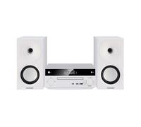 Blaupunkt MS30.02BT Microcadena estéreo Bluetooth HDMI ARC | Óptico USB AUX Radio FM CD 150 W RMS Reloj Despertador Mando a Distancia Altavoces Bass Reflex (Blanco)