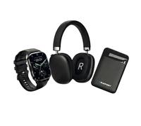 BLAUPUNKT Pack 3-en-1 Smartwatch con Llamadas Bluetooth + Cascos Inalámbricos Bluetooth Noise Cancelling + Batería Externa 5000mAh USB-C Power Bank