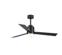 Blaupunkt - Ventilador de Techo con luz LED | 52 Pulgadas| 65 Watios | Función Invierno | 3 Aspas | Lámpara led 18 w de techo con ventilador | Mando a distancia | Black Edition |