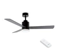 Blaupunkt - Ventilador de Techo con luz LED | 52 Pulgadas| 65 Watios | Función Invierno | 3 Aspas | Lámpara led 18 w de techo con ventilador | Mando a distancia | Black Edition |