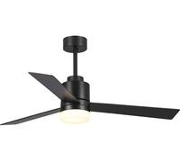 Blaupunkt - Ventilador de Techo con luz LED | 52 Pulgadas| 65 Watios | Función Invierno | 3 Aspas | Lámpara led 18 w de techo con ventilador | Mando a distancia | Black Edition |