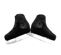 Blausky 1 par de fundas unisex de terciopelo para patines en línea, fundas para zapatos de patinaje artístico con estrás, funda resistente y elástica para patines en línea, color negro, S (28-32)