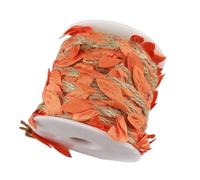 Blausky 1 rollo de 5 mm x 10 m de cuerda de yute natural con hojas verdes, guirnalda de hojas artificiales, cintas de vid vintage, para comunión, confirmación, boda, bautizo, decoración, color naranja