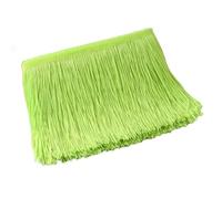 Blausky 15 cm x 2 m de ancho, borla de danza, flecos sedosos, flecos, cinta decorativa para costura, para vestidos latinos, lencería, cortinas, color verde claro