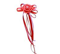 Blausky 2 lazos de 14 x 30 cm para boda, lazo de flor con perlas, lazo largo de cinta de satén, lazos para coche, decoración de boda, decoración para coche, manija de puerta, espejo retrovisor, silla
