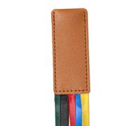 Blausky 2 unidades de cinta de piel sintética con cintas de satén multicolor, 30 x 370 mm, marcador lateral para libros, accesorios de lectura para marcar, piel sintética, para novelas, biblias