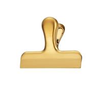 Blausky 4 clips pequeños de metal, pinzas de cierre de acero inoxidable 430, clips de Bulldog, pinzas para archivos, clips para bolsas de alimentos, 5,8 x 5,6 cm, color dorado