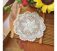 Blausky 4 manteles redondos bordados de mesa, manteles de ganchillo, manteles de encaje, manteles pequeños de ganchillo, posavasos de algodón, manteles para tazas, cuencos, platos, jarrones, antiguos,