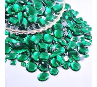 Blausky 50 g de cristales de costura acrílicos con forma de mezcla, piedras preciosas multicolores con agujeros, piedras preciosas de resina brillantes cosidas a mano para ropa, manualidades, 4-30 mm,