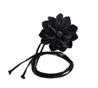 Blausky Cinturón bohemio para mujer, cinturón de cintura fino, cinturón vintage con flores grandes, cinturón de cadera de piel sintética, cadena de cintura ajustable, cinturón de flores para