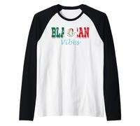 Blaxican Vibes, Mitad Negra, Mitad Mexicana, Mes de la Historia afroamericana Camiseta Manga Raglan