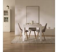 Blay mesa de comedor extensible cuadrada 90/180 de madera lacada en blanco