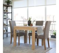 Blay mesa de comedor extensible cuadrada 90/180 de madera maciza de mindi color natural