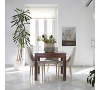 Blay mesa de comedor extensible cuadrada 90/180 de madera maciza de mindi color teca