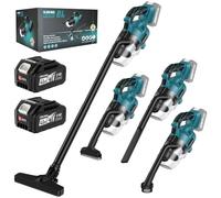 blayram Aspiradora con batería compatible con Makita 18 V, 16000 Pa 4 en 1, aspiradora de mano con 2 x 4,0 Ah, 4 cabezales de cepillo para alfombras, suelos duros, muebles, coche