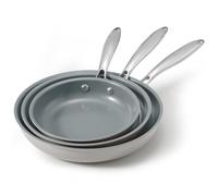 BLAZANT Juego de sartenes de inducción, sartenes antiadherentes 20+24+28 cm para todo tipo de placas, sin PTFE, aptas para horno y lavavajillas