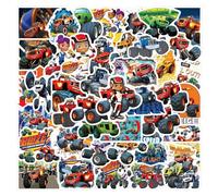 Blaze and the Monster - Juego de 50 pegatinas de vinilo impermeables para ordenador portátil, niños, motos, bicicletas, monopatines, maletas, maletas, pegatinas de graffiti