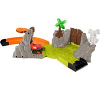 Fisher-Price Blaze y los Monster Machines Slam & Soar Blaze, Coche de juguete con set de juego y propulsor articulado, inspirado en la serie, regalo para niños y niñas +3 años, HRB31