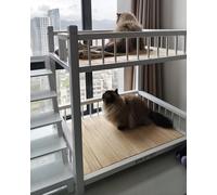 Blazea Cama para Perros Cuccia per Cani di Piccola e Media Taglia, Letto a Castello per Senza Materasso, Mobile per Animali Domestici Rialzato a 2 Livelli(White,L)