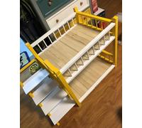 Blazea Cama para Perros Cuccia per Cani di Piccola e Media Taglia, Letto a Castello per Senza Materasso, Mobile per Animali Domestici Rialzato a 2 Livelli(Yellow,XL)
