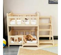 Blazea Cama para Perros Litera para Perros con Estructura de Madera y Escaleras. Cama Doble para Junto a La, Sin Cojines. Literas para Interior(S)