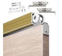 Blazea Herrajes Puertas Correderas Kit de Herrajes y Rieles para Puertas Corredizas, Riel para Puerta de Armario de Madera Simple, Rieles para Puertas Corredizas de Aluminio(80in(203.2cm))