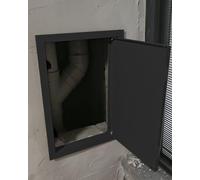 Blazea Puerta de Inspección Puerta de Acceso para Paneles de Yeso, Panel de Acceso Metálico para Conductoscables, Puertas de Inspección Pequeñas para Techos y Paredes(Black,25x25cm)