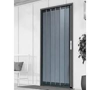 Blazea Puerta Plegable Puertas Plegables Tipo Acordeón de Aluminio, Color Gris Oscuro, para Cocina, Despensa, Garaje y Puertas Tipo Acordeón.(145x203cm(57.1x80in))