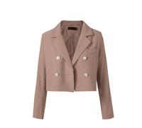 Blazer Casual Doble Botón Solapa Oficina Trabajo Chaquetas De Mujer Primavera Mujer Blazer Abierta Frente Estilo Moderno Cárdigan Casual De Negocios Manga Corta Con Bolsillos Y Frente Abierto