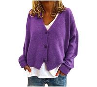 Blazer corto para mujer estilo asiático: manga corta con lazo en la espalda, botones de doble fila, colores lisos (rosa/blanco/negro/rosa) S-XXXL incluye sudadera con capucha, morado, XL