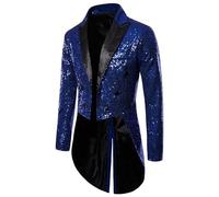 Blazer De Esmoquin De Lentejuelas para Hombre Chaqueta De Esmoquin Cruzada Corte Ajustado Traje De Fiesta Brillante con Purpurina Ropa Elegante De Noche para Bodas Fiestas Navidad Graduaciones