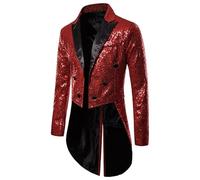 Blazer De Esmoquin De Lentejuelas para Hombre Chaqueta De Esmoquin Cruzada Corte Ajustado Traje De Fiesta Brillante con Purpurina Ropa Elegante De Noche para Bodas Fiestas Navidad Graduaciones