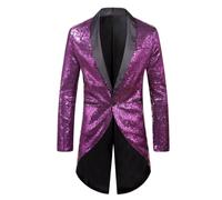 Blazer De Hombre con Lentejuelas Brillantes Corte Ajustado Un Botón Esmoquin Brillante Solapa De Chal Chaqueta De Traje Formal Abrigo De Esmoquin Elegante para Cena Fiesta Boda Banquete Graduación