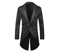 Blazer De Hombre con Lentejuelas Brillantes Corte Ajustado Un Botón Esmoquin Brillante Solapa De Chal Chaqueta De Traje Formal Abrigo De Esmoquin Elegante para Cena Ideal para Fiestas Bodas Banquet