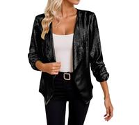 Blazer de Lentejuelas para Mujer, Chaqueta Solapa Manga Larga, Informal, Elegante, Bomber, Bolero, Festivo, Discoteca, Ropa Calle, Top Brillante, Fiesta, Carnaval, Disfraz