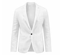 Blazer Hombre Americana Algodón Lino Casual Chaqueta De Traje Corte Holgado Ligera Transpirable Cómoda Para Primavera Verano Diario