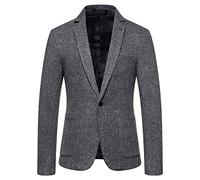 Blazer Hombre Fiesta,Blazers de Negocios con un Pecho a Rayas para Hombre Traje de Solapa para Banquete Top de Boda para Novio con Bolsillos