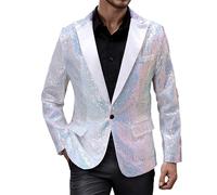 Blazer Hombre Fiesta Chaqueta Brillantes - European Men's Sequin Performance Dress Suit Nightclub Emcee Jacket