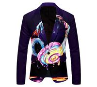 Blazer Hombre,Traje de Bolsillo Estampado de de Ocio de Moda para Hombre