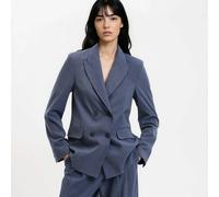Blazer larga cruzada oversize. Talla 42. Color azul