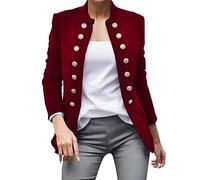 Blazer Ligero Manga Larga, Ropa Informal Para Trabajo, Oficina, Fiesta Chaqueta Gris Mujer Chaqueta Blazer Mujer Entallada Slim Elegante Deportiva Ajustada Botones Vintage Entallada Trabajo Oficina