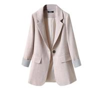 Blazer Ligero Manga Larga, Ropa Informal para Trabajo, Oficina, Fiesta Chaqueta Verano Mujer Blazer para Mujer Chaqueta Traje Ajuste Holgado Amplio Cárdigan Temperamento Slim Casual Traje Cuello