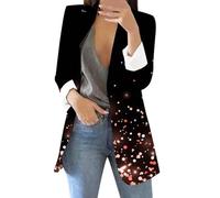 Blazer Mujer Estampado Lentejuelas Cielo Estrellado, Blazer Mujer Chic y Elegant Moda Casual, Chaqueta Blazers de Gran Tamaño con Patrón de Lentejuelas Gradiente Estilo para Salidas Informales