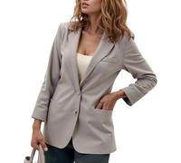 Blazer Oversize Damen,Blazer Damen Elegant,Damenblazer Sportlich,Blaze Oversize,Open Front Longblazer,Casual Sakko,Modern Jack,Sweatblazer,Freizeit Business Jacke,Cardigan Trenchcoat,Khaki,L