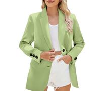 Blazer Oversize Pink Sweatblazer Sportlich, Anzugjacke Elegant Blazer Langarm Longblazer mit Knöpfen Businessblazer Solazer Damen Blazer Business Jacket Casual Sakko Übergangsjacke, verde menta, XXL